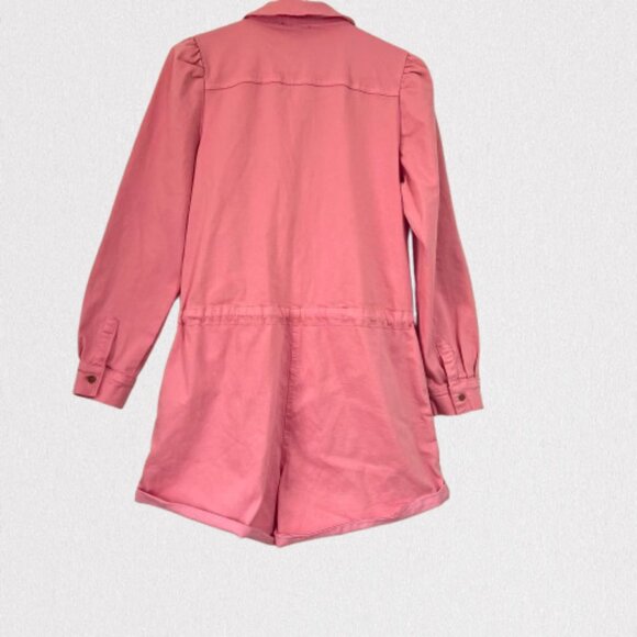 NEW 1. State Twill Cotton Blend Romper in Blush with Drawstring Waist, Size M - Picture 6 of 16